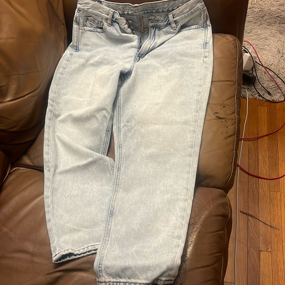 Faded blue super soft mom jeans